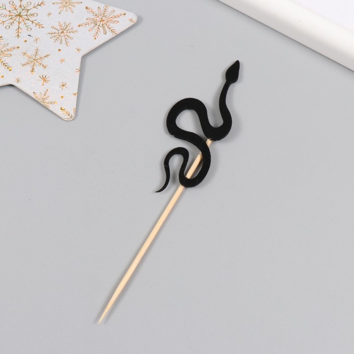 Новогодний топпер для творчества Новогодний топпер для творчества "Чёрная змея" 12.5 см (Новогодний набор 6 шт)