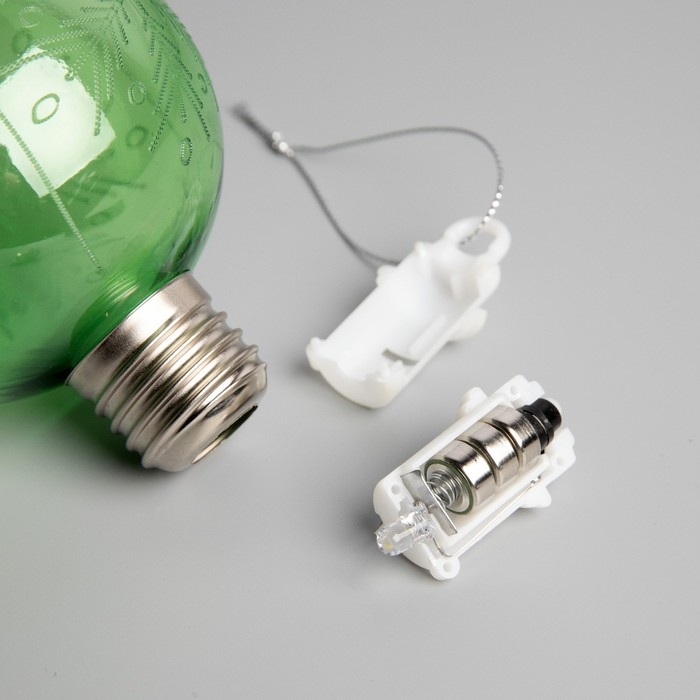 Ёлочный шар «Снежинка», батарейки, 1 LED, свечение тёплое белое Ёлочный шар «Снежинка», батарейки, 1 LED, свечение тёплое белое