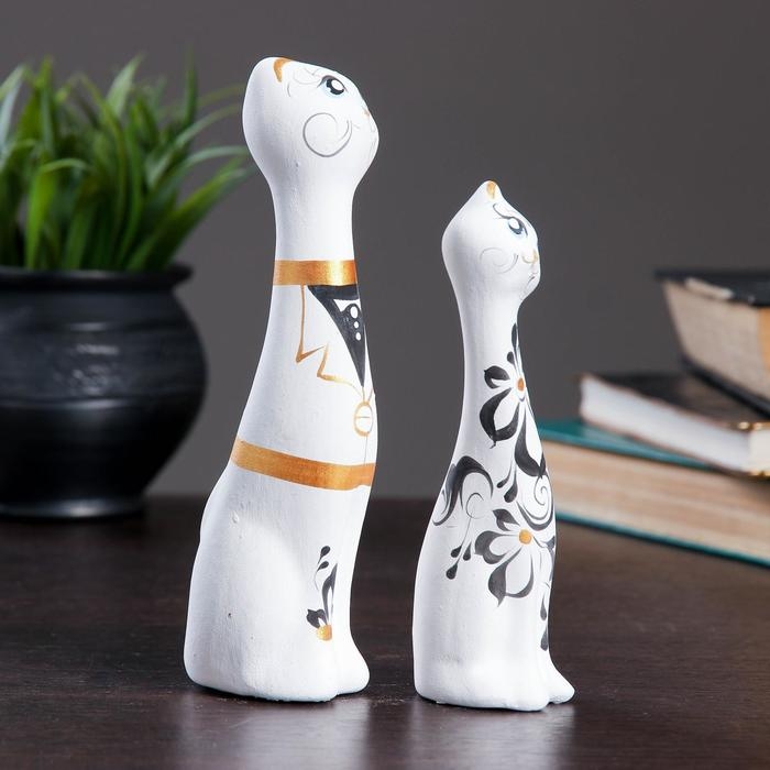 Фигура Фигура "Love Коты" набор 2шт белые 5х8х18см