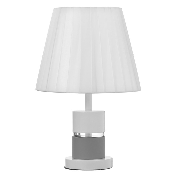 Настольная лампа Аурика E27 40Вт бело-серые 25х25х41 см RISALUX Настольная лампа Аурика E27 40Вт бело-серые 25х25х41 см RISALUX