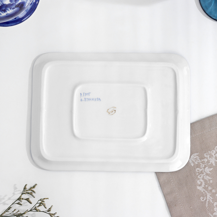 Поднос «Цветочный», 23х17х2 см, гжель Поднос «Цветочный», 23х17х2 см, гжель