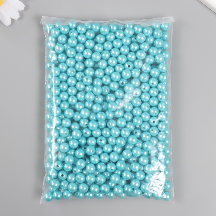Набор бусин Набор бусин "Жемчуг" d 10 мм, 250 гр, бирюзовый