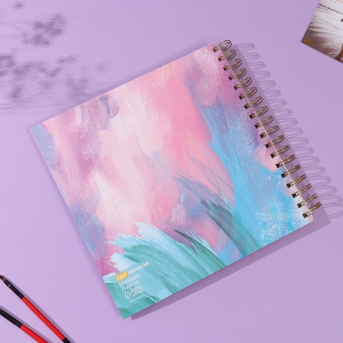 Фотоальбом на спирали 20 листов  Фотоальбом на спирали 20 листов "Палитра" объёмный элемент + 4 вкладки 24х24 см