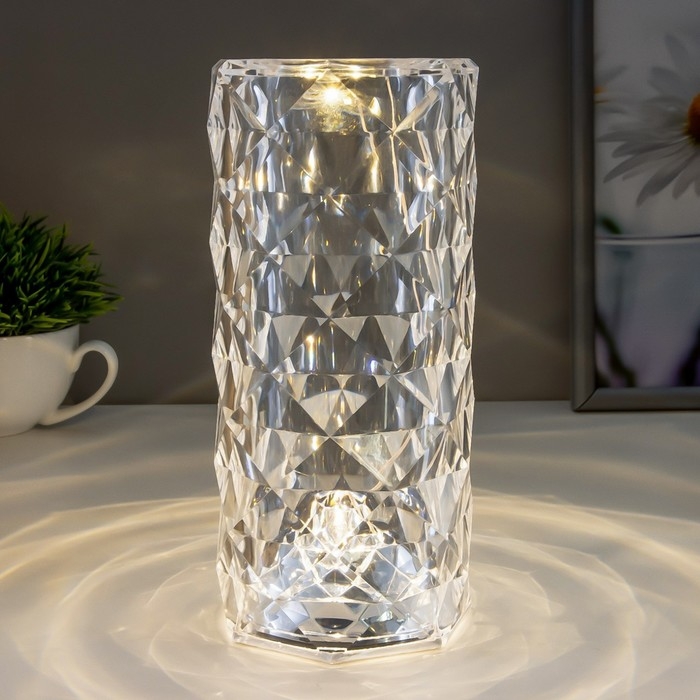 Настольная лампа Настольная лампа "Хрустальный замок" LED 1Вт 4000К USB сенсорный 9х9х21.5 см RISALUX