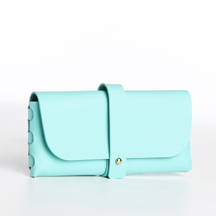 Футляр для очков на зацепке, длина 16,5 см, цвет бирюзовый Футляр для очков на зацепке, длина 16,5 см, цвет бирюзовый