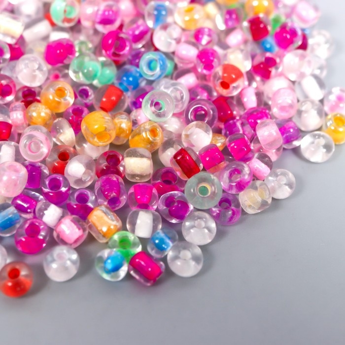 Бисер стекло 6/0  Бисер стекло 6/0 "Прозрачный цветной. Меланж" 30 гр