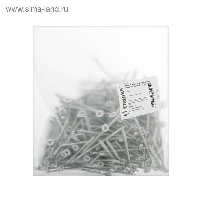 Саморез 4,2х70 мм ТУНДРА PREMIUM, потай, крупная резьба, шлиц PH, белый цинк, 1 кг Саморез 4,2х70 мм ТУНДРА PREMIUM, потай, крупная резьба, шлиц PH, белый цинк, 1 кг