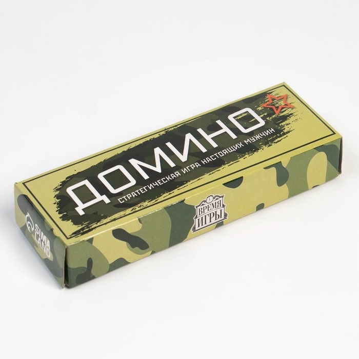 Домино  Домино "Время Игры. Армейское", костяшка 3.7 х 1.9 см, 14.7 х 5 х 2.7 см