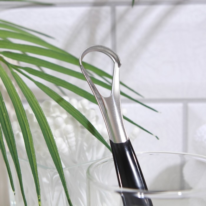 Скребок для чистки языка, чёрный Скребок для чистки языка, чёрный