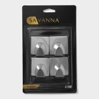 Крючки самоклеящиеся SAVANNA «Квадрат», 4 шт, металл, 3,8×3,5×2 см