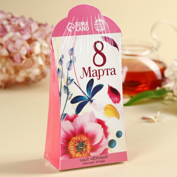 Чай чёрный «8 Марта» в формовой коробке, 50 г. Чай чёрный «8 Марта» в формовой коробке, 50 г.