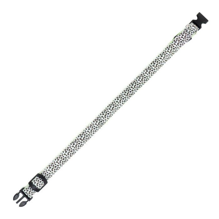 Ошейник с подсветкой Леопард 3 режима свечения размер XL, ОШ 60-70 х 2,5 см зелёный Ошейник с подсветкой Леопард 3 режима свечения размер XL, ОШ 60-70 х 2,5 см зелёный