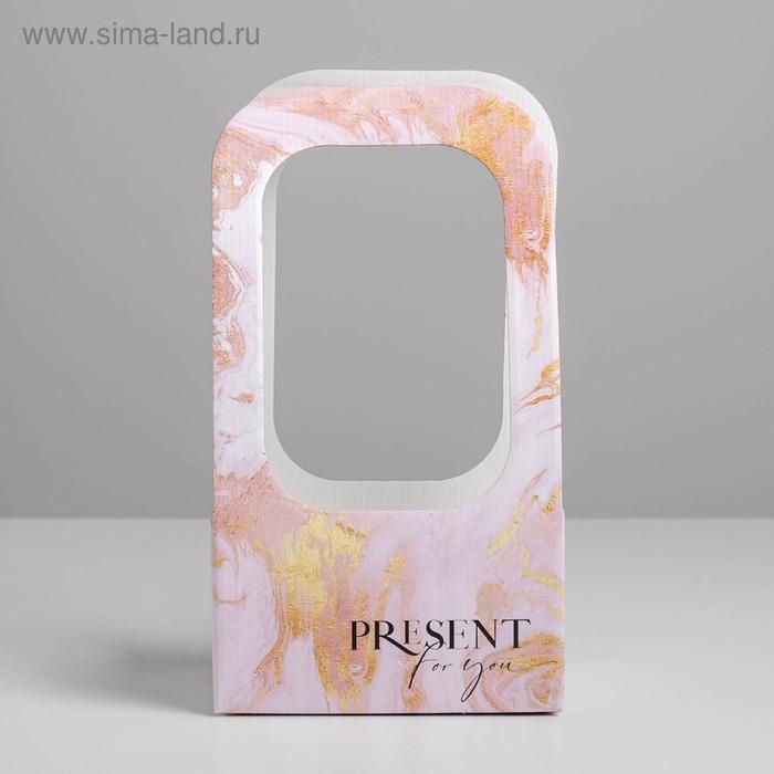 Коробка-переноска для цветов «Мрамор», 17 × 12 × 32 см Коробка-переноска для цветов «Мрамор», 17 × 12 × 32 см