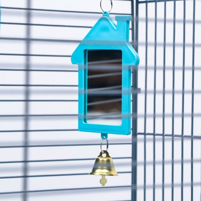 Клетка для птиц Клетка для птиц "Пижон" №104, разборная, 1 секция, 58 х 40 х 48см, бирюзовая