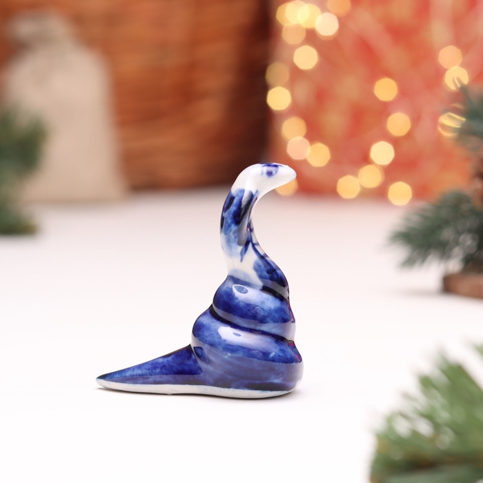 Новый год. Сувенир символ года Новый год. Сувенир символ года "Змея", №15, гжель, 5 см