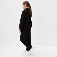 Бомбер для девочки MINAKU: Casual Collection KIDS, цвет чёрный, рост 146 см