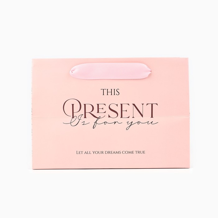 Пакет подарочный с широким дном, упаковка, «Present», 20 х 14 х 13,2 см