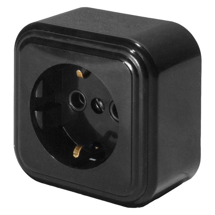 Розетка 1-местная с заземляющим контактом, 250В, 16А,IP20,PST16-21-20 (RA 16-133-Ч), черный Розетка 1-местная с заземляющим контактом, 250В, 16А,IP20,PST16-21-20 (RA 16-133-Ч), черный