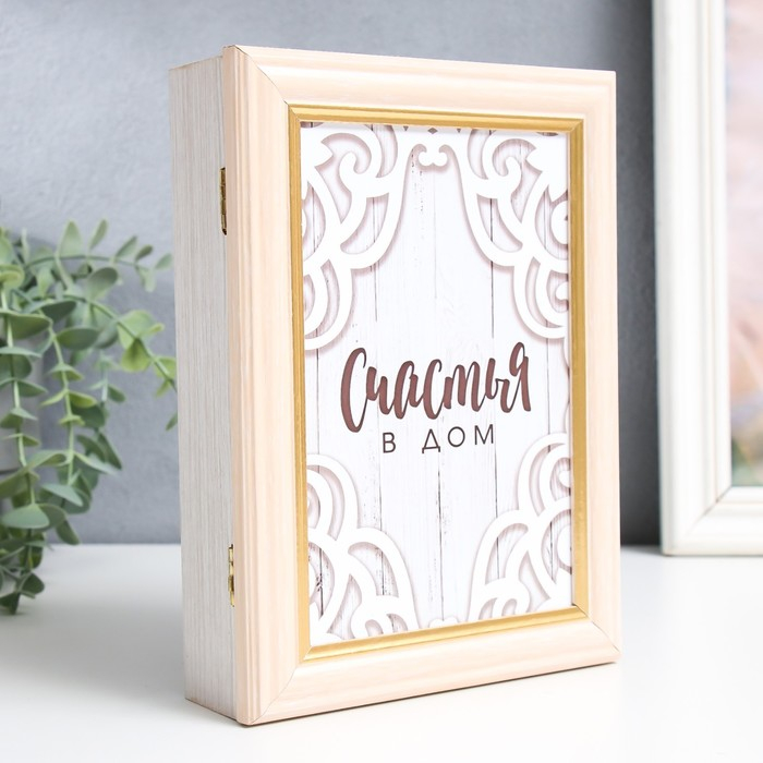 Ключница Ключница "Вензеля" 15х21 см молочный дуб МИКС