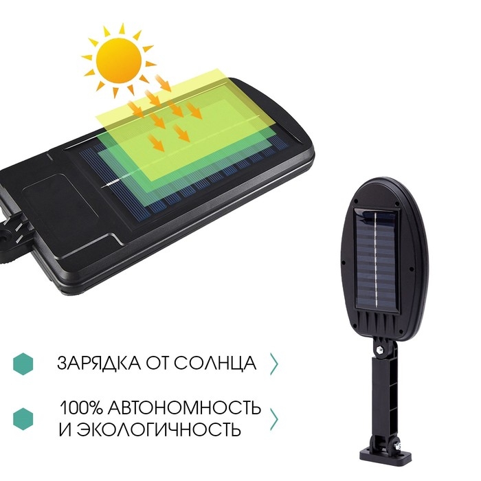 Светильник уличный аккумуляторный настенный, фонарь, 48 диодов, 3 режима Светильник уличный аккумуляторный настенный, фонарь, 48 диодов, 3 режима