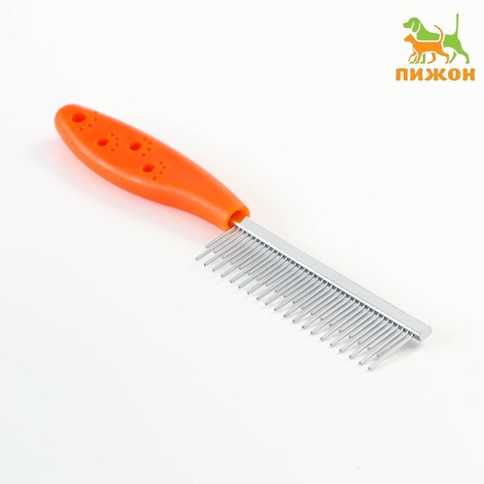 Расчёска  Расчёска "Лапки" с зубьями разной длины, 20,5 х 3 см, оранжевая