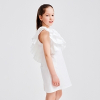 Платье для девочки MINAKU: Cotton Collection цвет белый, рост 122