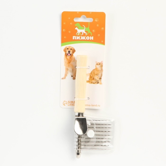 Колтунорез боковой Wood, 9 лезвий, деревянная ручка Колтунорез боковой Wood, 9 лезвий, деревянная ручка