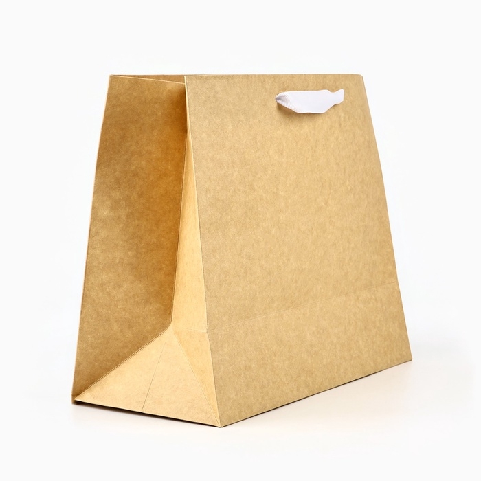 Пакет подарочный новогодний крафтовый с пластиковым окном &laquo;Новогодняя мандаринка&raquo;, 31 х 26 х 11 см