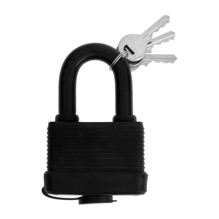 Замок навесной LOCKLAND, 65 мм, влагозащищенный,  короткая дужка, 2 ключа, цвет черный