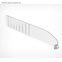 Пластиковый разделитель без ограничителя, 185-385×20×60 мм, прозрачный