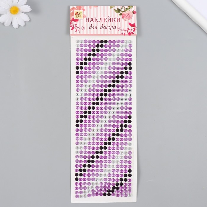Наклейка пластик стразы Наклейка пластик стразы "Градиент чёрно-фиолетовый" 30х10,5 см