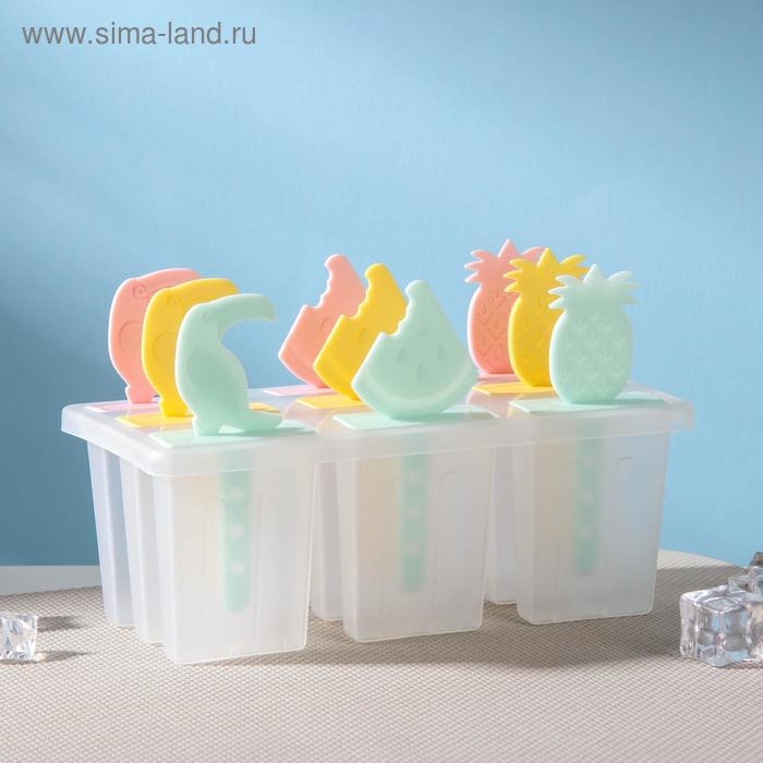 Форма для мороженого «Фрукты», 17,5×9×11 см, 9 ячеек, цвет прозрачный Форма для мороженого «Фрукты», 17,5×9×11 см, 9 ячеек, цвет прозрачный