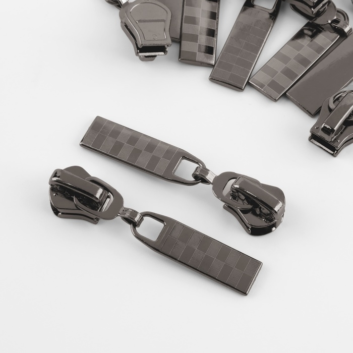 Бегунок автоматический для молнии «Трактор», №5, 10 шт, цвет чёрный никель Бегунок автоматический для молнии «Трактор», №5, 10 шт, цвет чёрный никель