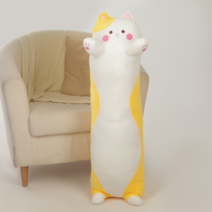 Мягкая игрушка-подушка «Кот», 110 см, цвет жёлтый Мягкая игрушка-подушка «Кот», 110 см, цвет жёлтый