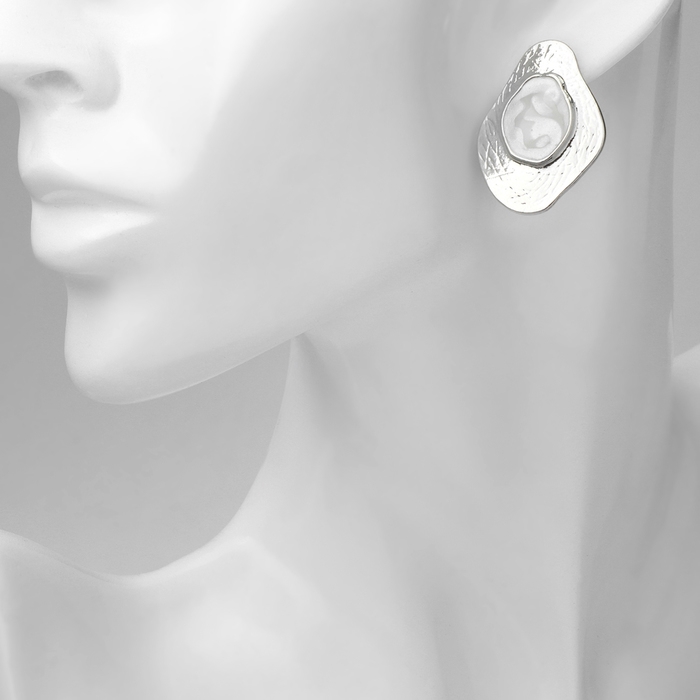 Серьги с жемчугом «Абстракция» богема, цвет серебро Серьги с жемчугом «Абстракция» богема, цвет серебро