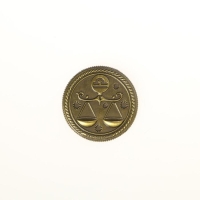 Монета сувенир знак зодиака «Весы», d=2,5 см.