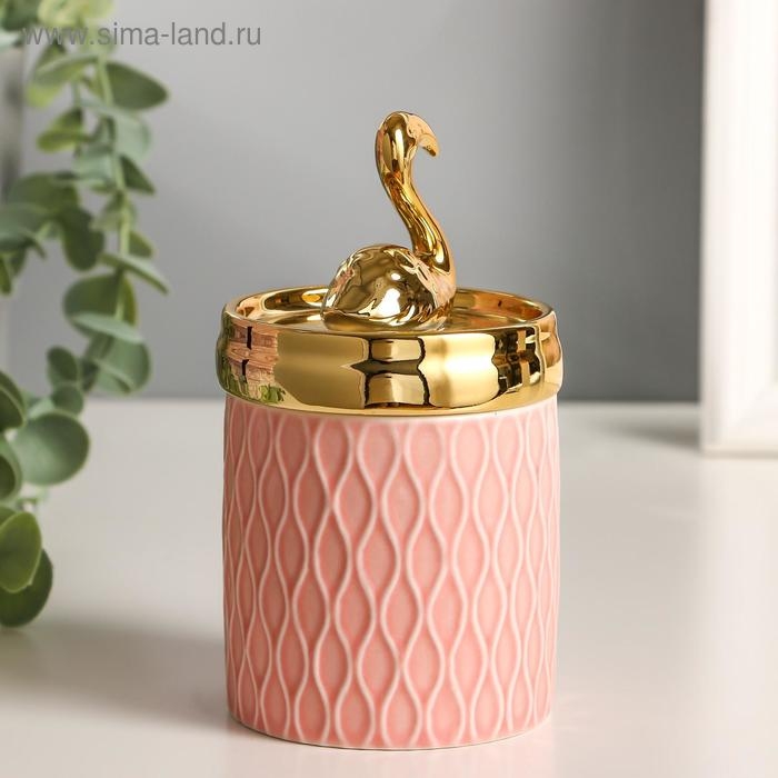 Шкатулка керамика Шкатулка керамика "Золотой фламинго" 13,5х7,5х7,5 см