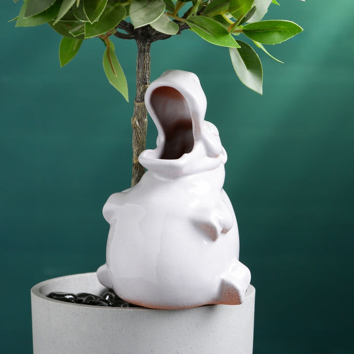 Ороситель  Ороситель "Бегемот" для комнатных и садовых растений Кунгурская керамика, 0.2л, 14см, белый