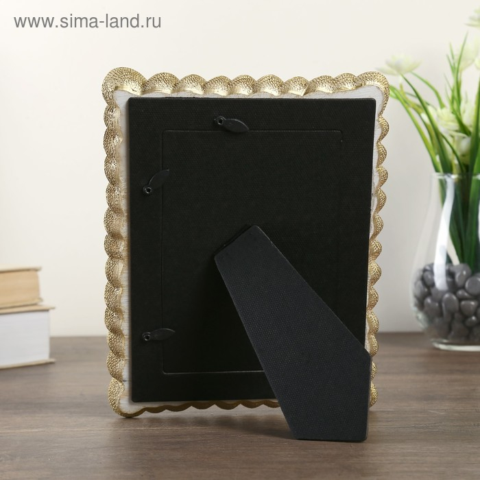 Фоторамка полистоун 10х15 см Фоторамка полистоун 10х15 см "Лепестки спираль" золото 22х17 см