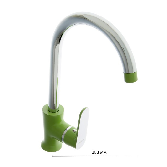 Смеситель для кухни Accoona A4566K, однорычажный, высокий излив, с гайкой, зеленый Смеситель для кухни Accoona A4566K, однорычажный, высокий излив, с гайкой, зеленый