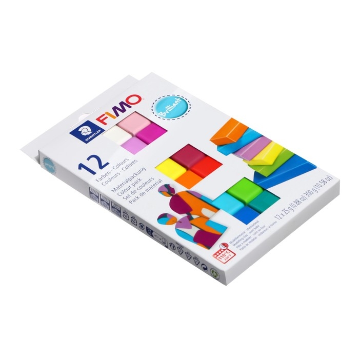 Набор пластика - полимерная глина, Soft "Бриллиантовые цвета", 12 цветов по 25 г