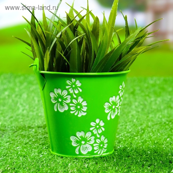 Кашпо  Кашпо "Ведерко Леа" зеленое, 10х10см
