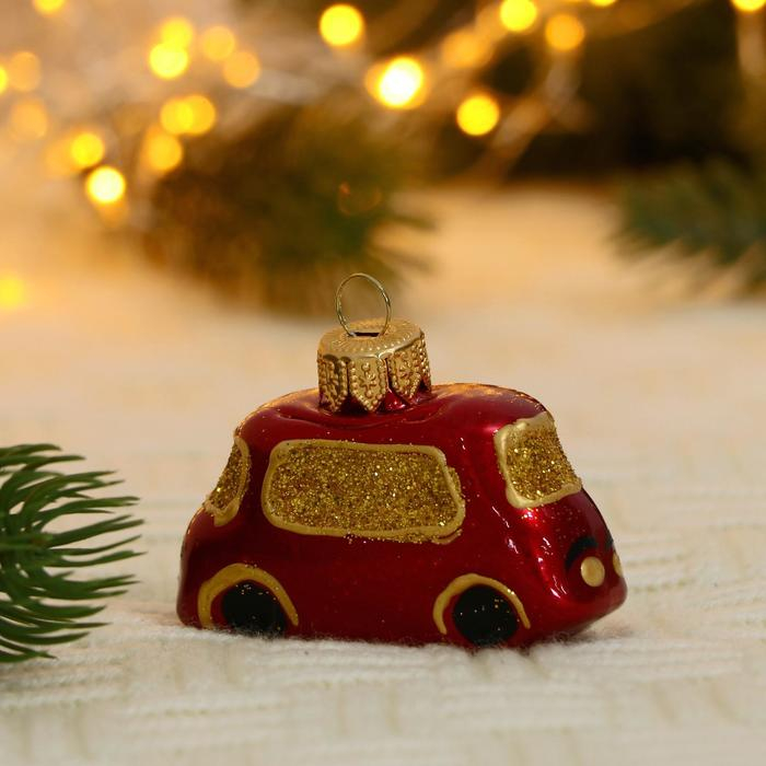 Ёлочная игрушка Ёлочная игрушка "Автобус" ручная роспись,4,6х6,4х2,7 см, красный
