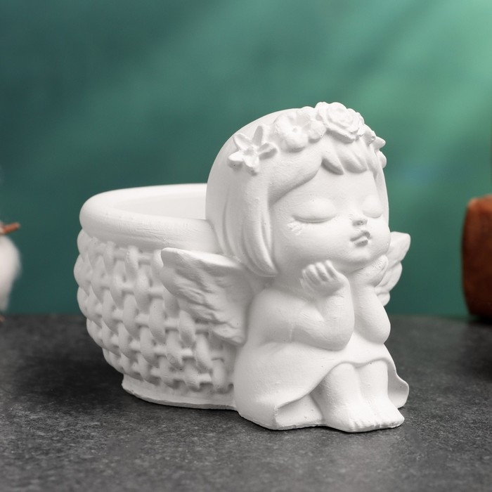 Подсвечник  Подсвечник "Ангел с корзинкой" 9х6,5х7см