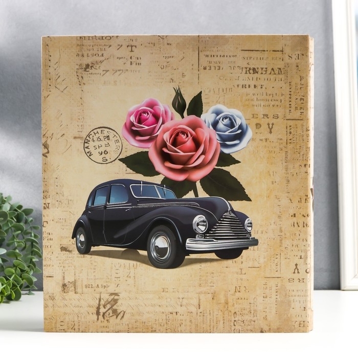 Фотоальбом на 500 фото 10х15 см Фотоальбом на 500 фото 10х15 см "Башня, автомобиль и цветы" в коробке МИКС 33,5х30х5,5 см