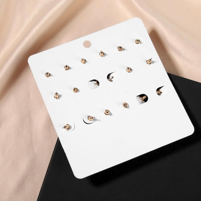 Серьги набор 9 пар Серьги набор 9 пар "Юность" жемчужинки, цвет белый в золоте, d=2