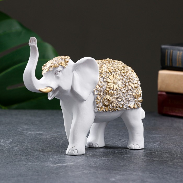 Фигура Фигура "Слон" белый с золотом