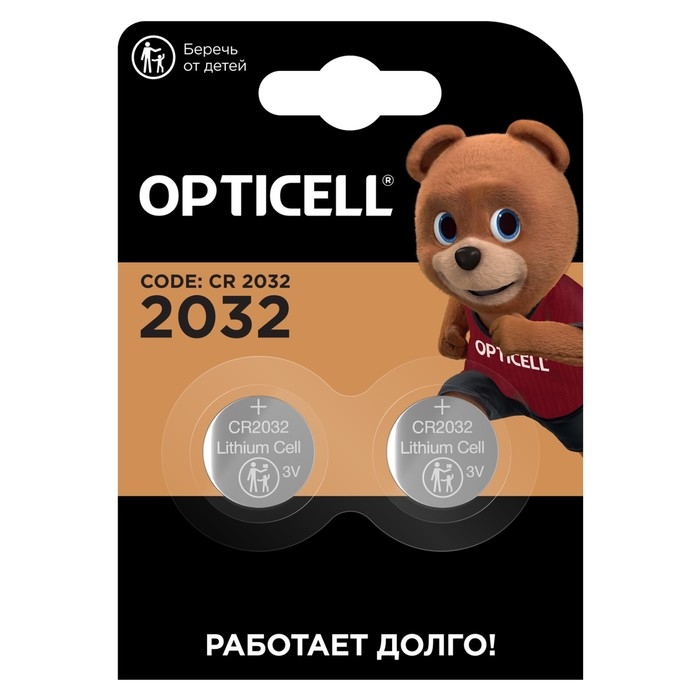 Батарейка литиевая OPTICELL, CR2032-2BL, 3В, блистер, 2 шт Батарейка литиевая OPTICELL, CR2032-2BL, 3В, блистер, 2 шт