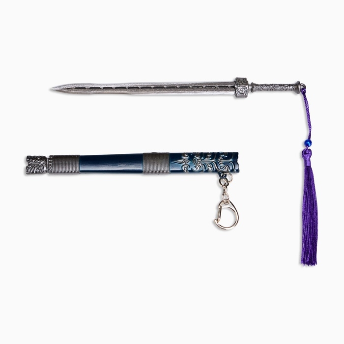 Сувенирное оружие подвесное мини Сувенирное оружие подвесное мини "Меч в стиле аниме", брелок, 20 см, тёмно-синий