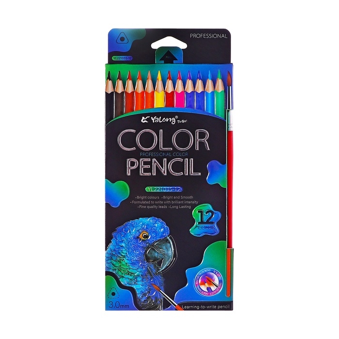 Карандаши акварельные 12 цветов, в картонной коробке, треугольные,дер, с кист,Животные МИКС Карандаши акварельные 12 цветов, в картонной коробке, треугольные,дер, с кист,Животные МИКС